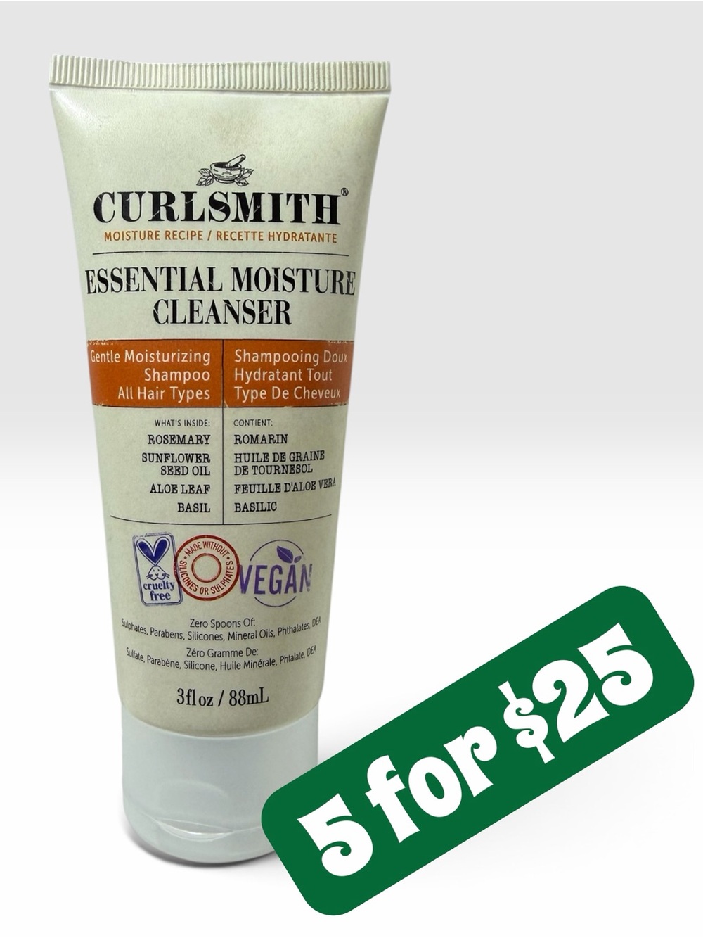5 ITEMS FOR $25 • Curlsmith Essential Moisture Cleanser 3oz